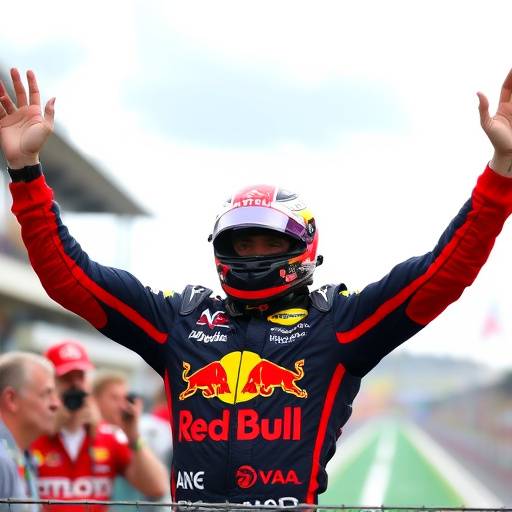 Max Verstappen celebra la vittoria del Gran Premio d'Italia a Monza